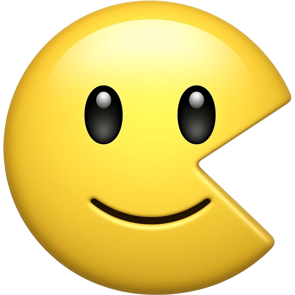Yellow PAC man character emoji