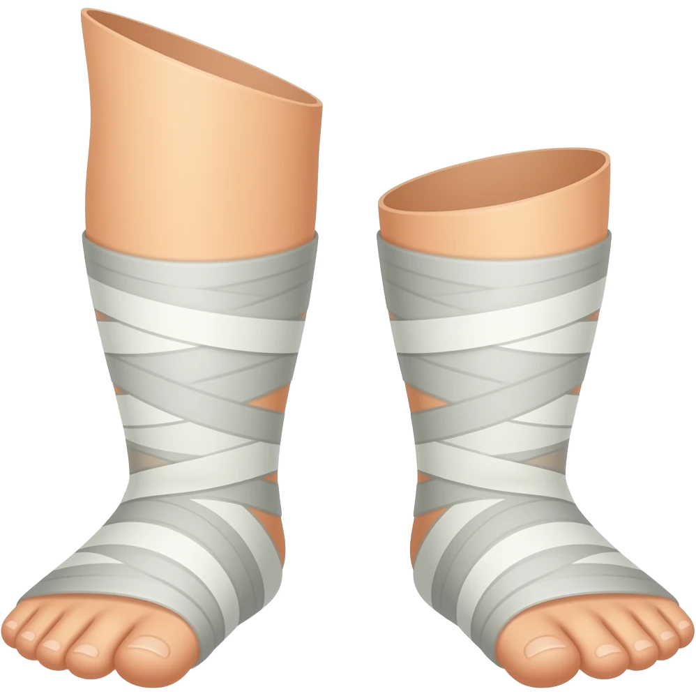 a broken leg in bandage emoji