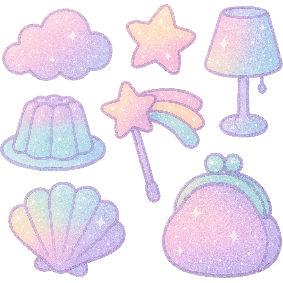 sparkly pastel random  object,  remove background emoji