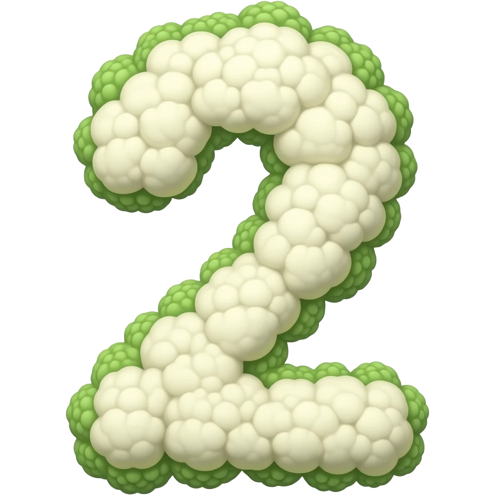 Cauliflower number shape emoji