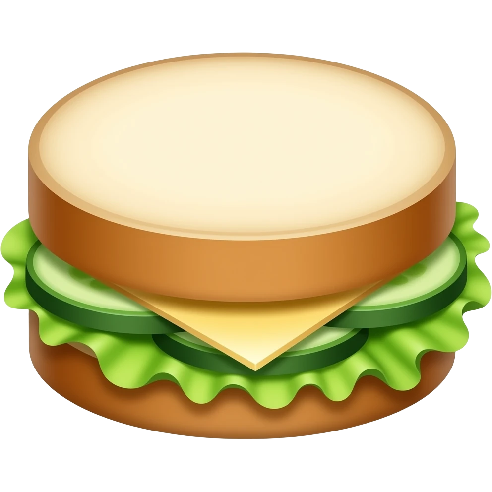 Elegant cucumber and lettuce sandwich emoji