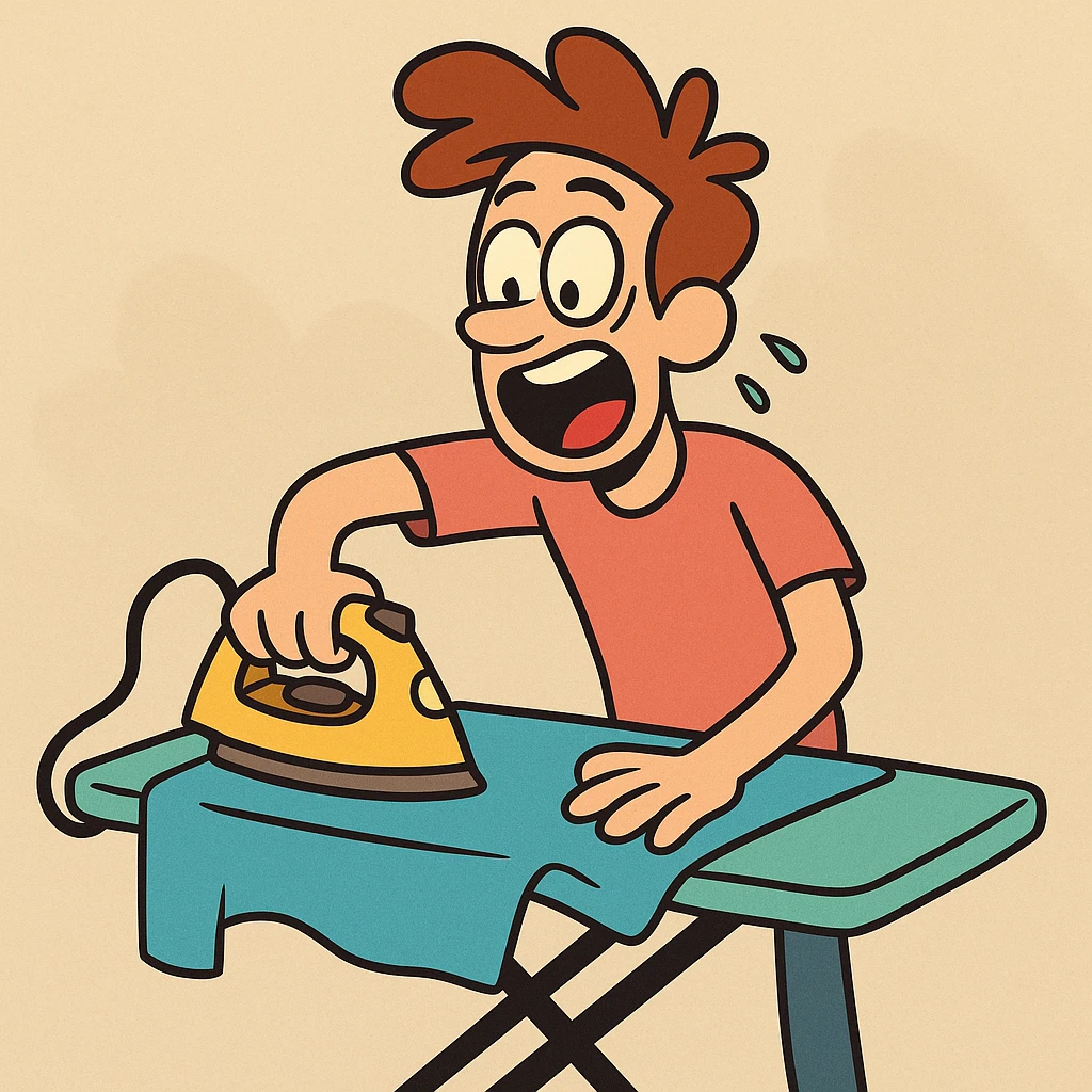 ironing board, playful cartoon style, vibrant colors, fun and lively emoji