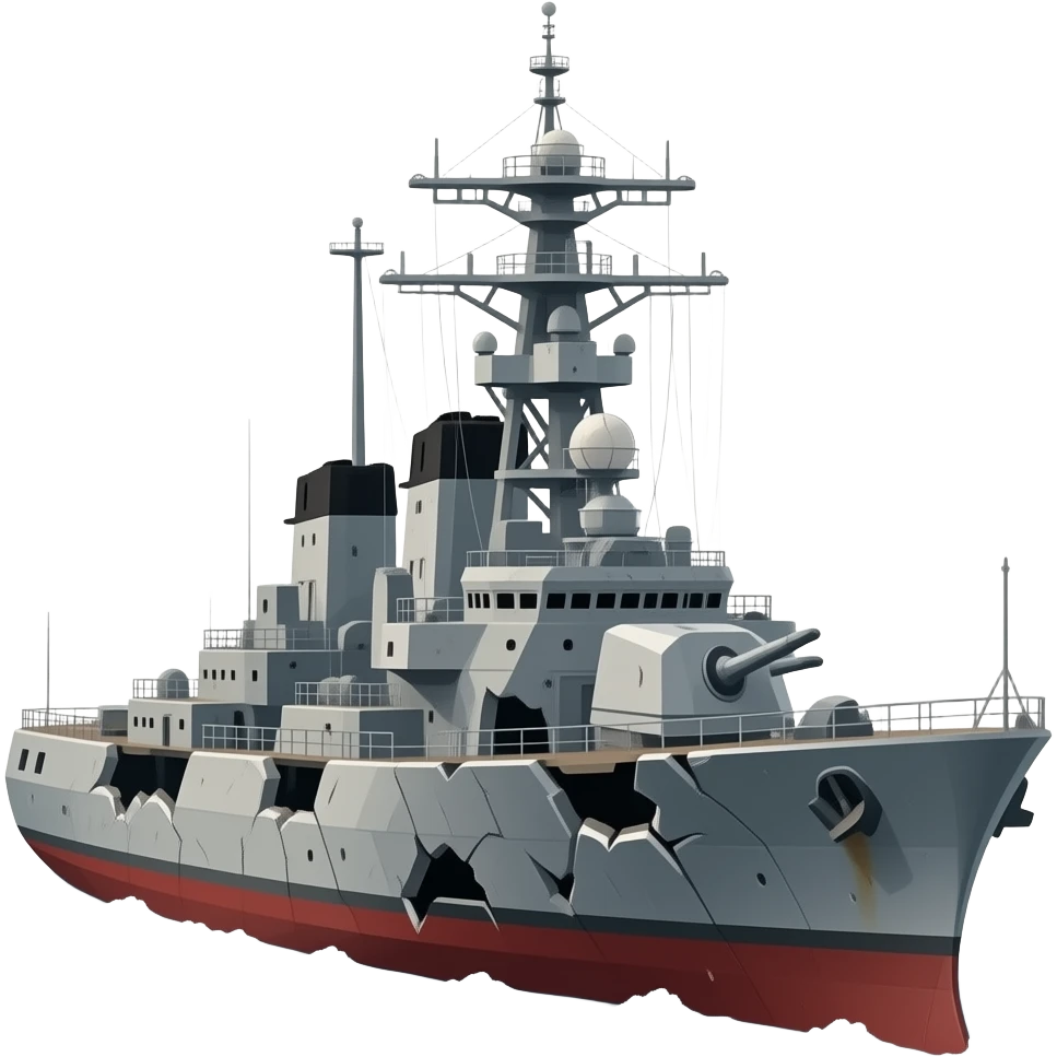 destroyed warship emoji