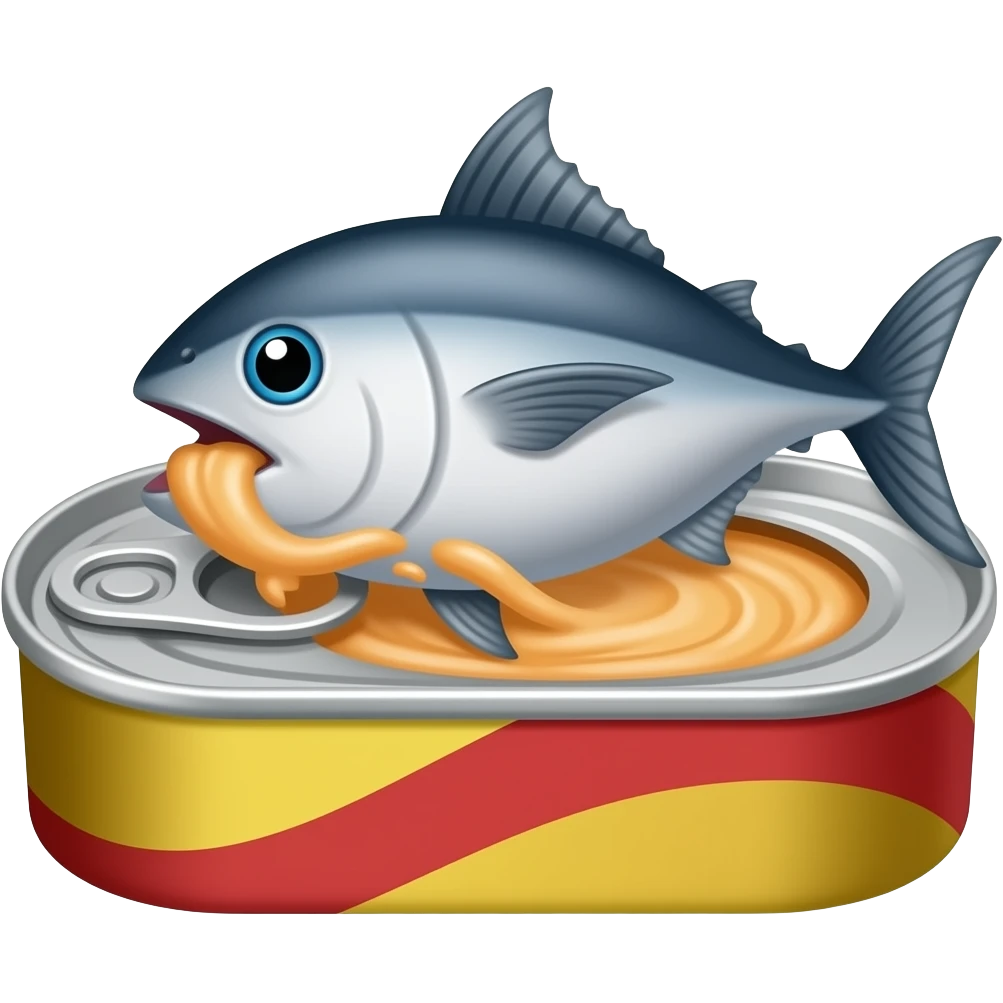 Rosa Tunfisk-biter på hermetisk boks emoji