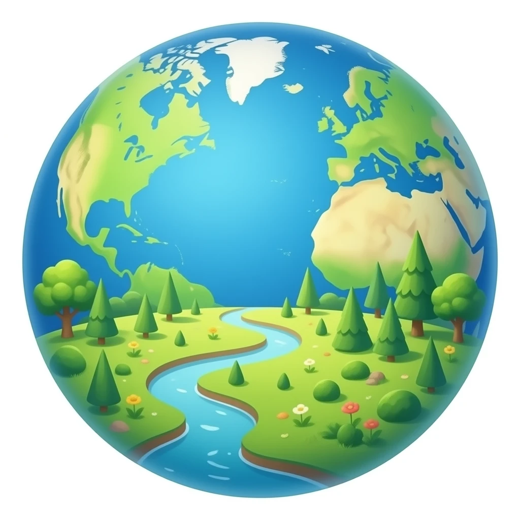 Japanese anime style planet emoji