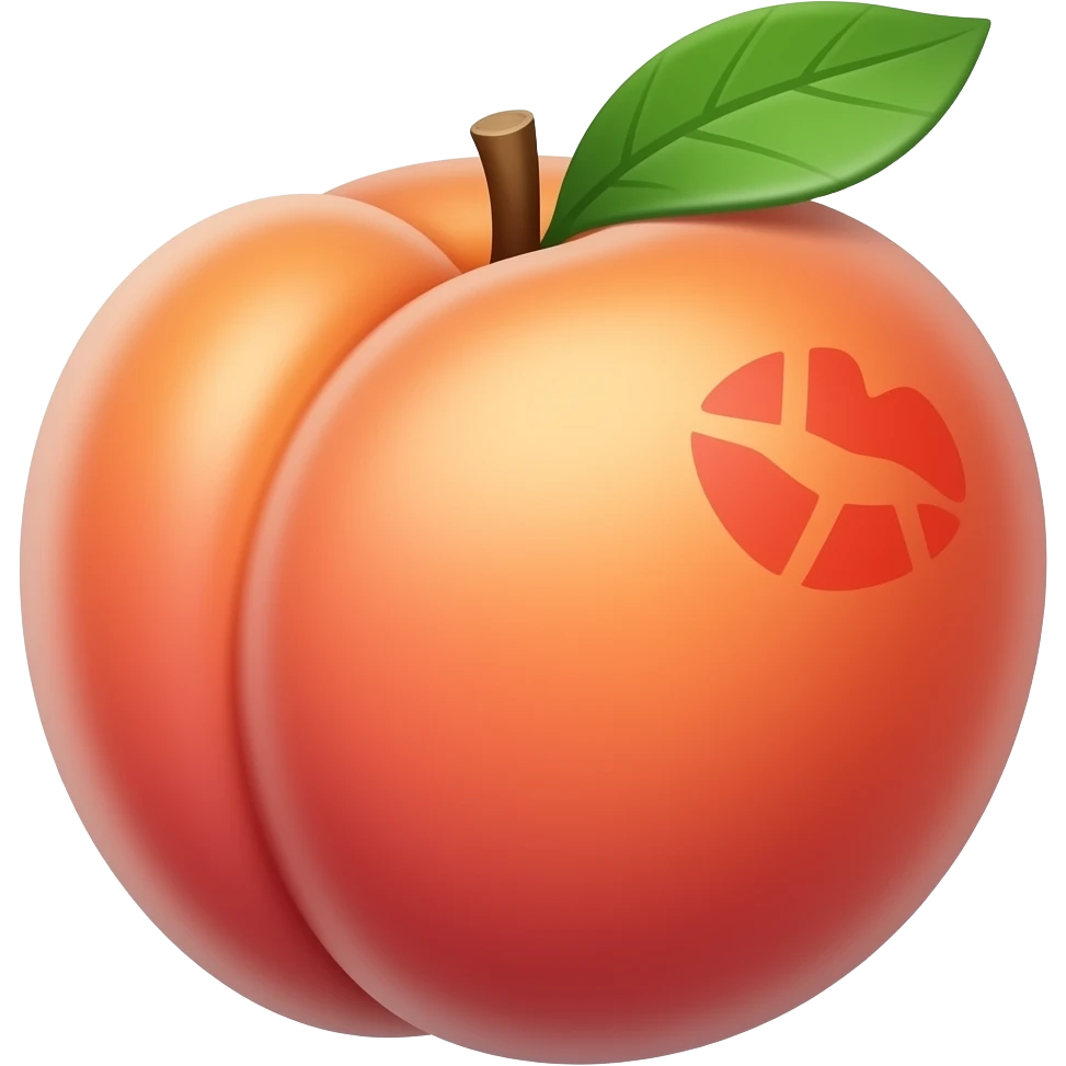 Take the normal peach emoji 🍑 and add a kiss mark on the peach emoji