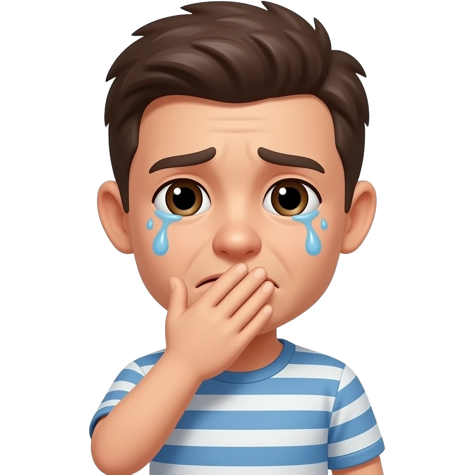 The crying emoji with a hand covering it's mouth, basically: "😭" but with a hand emoji