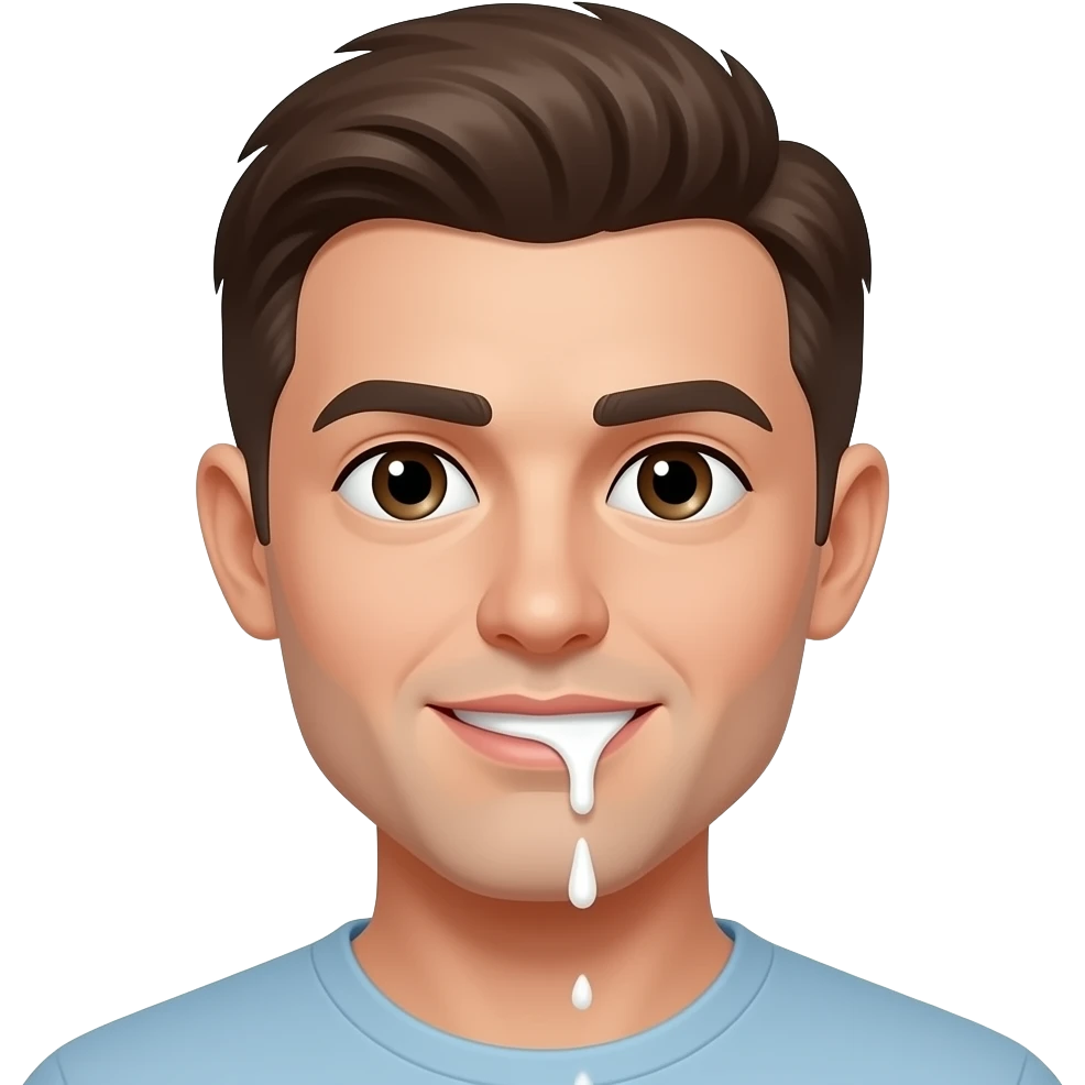 Avec du lait au bord de la bouche emoji