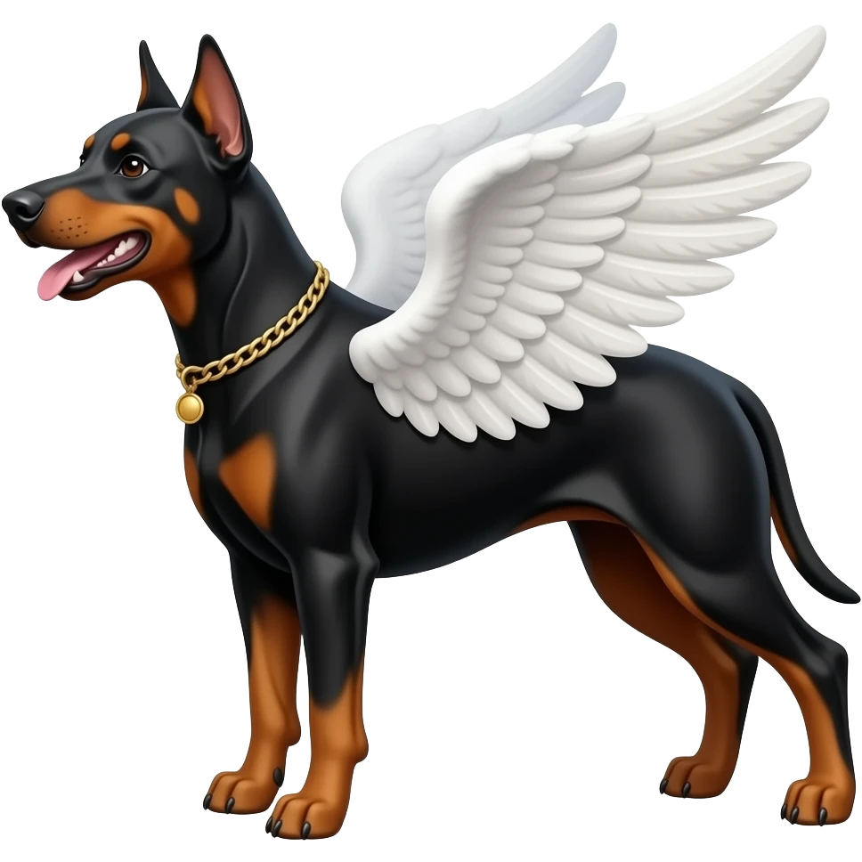 Doberman in heaven emoji
