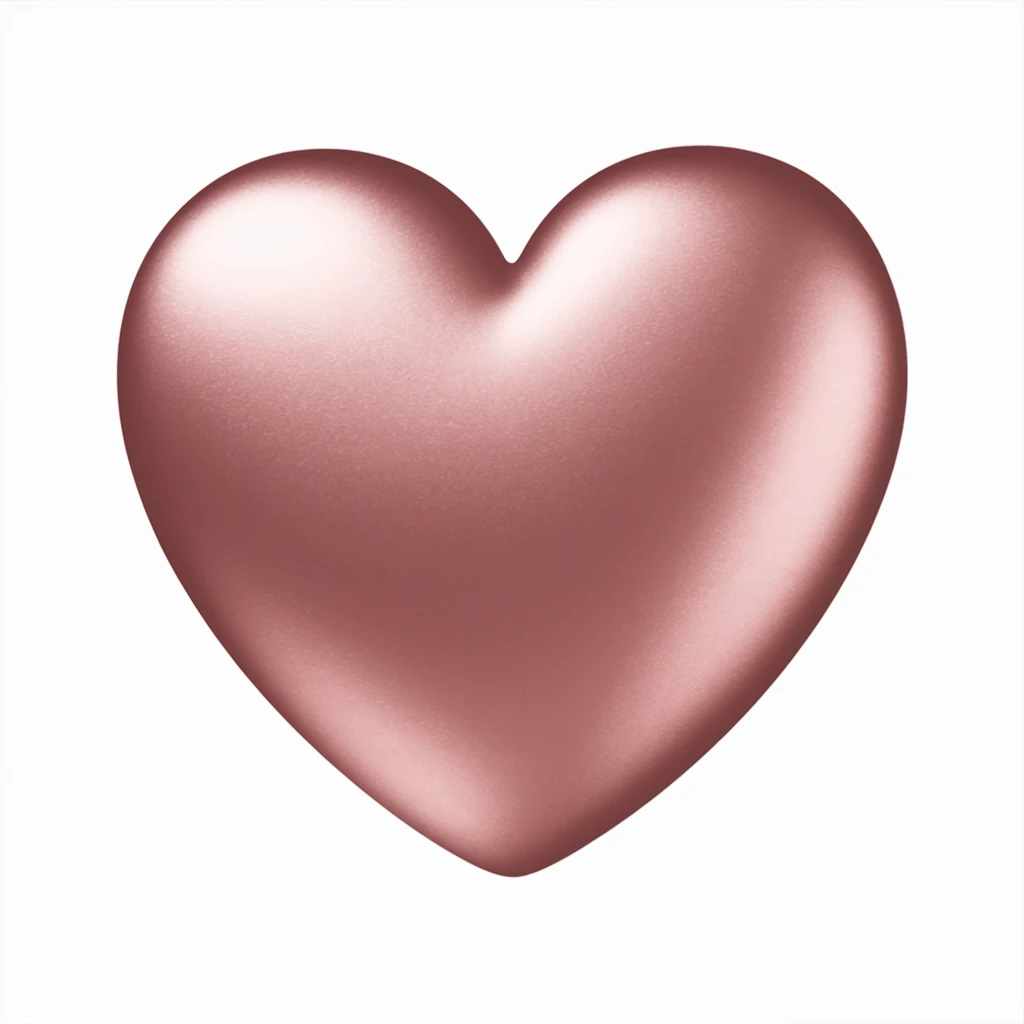 heart with a metallic rose gold finish emoji