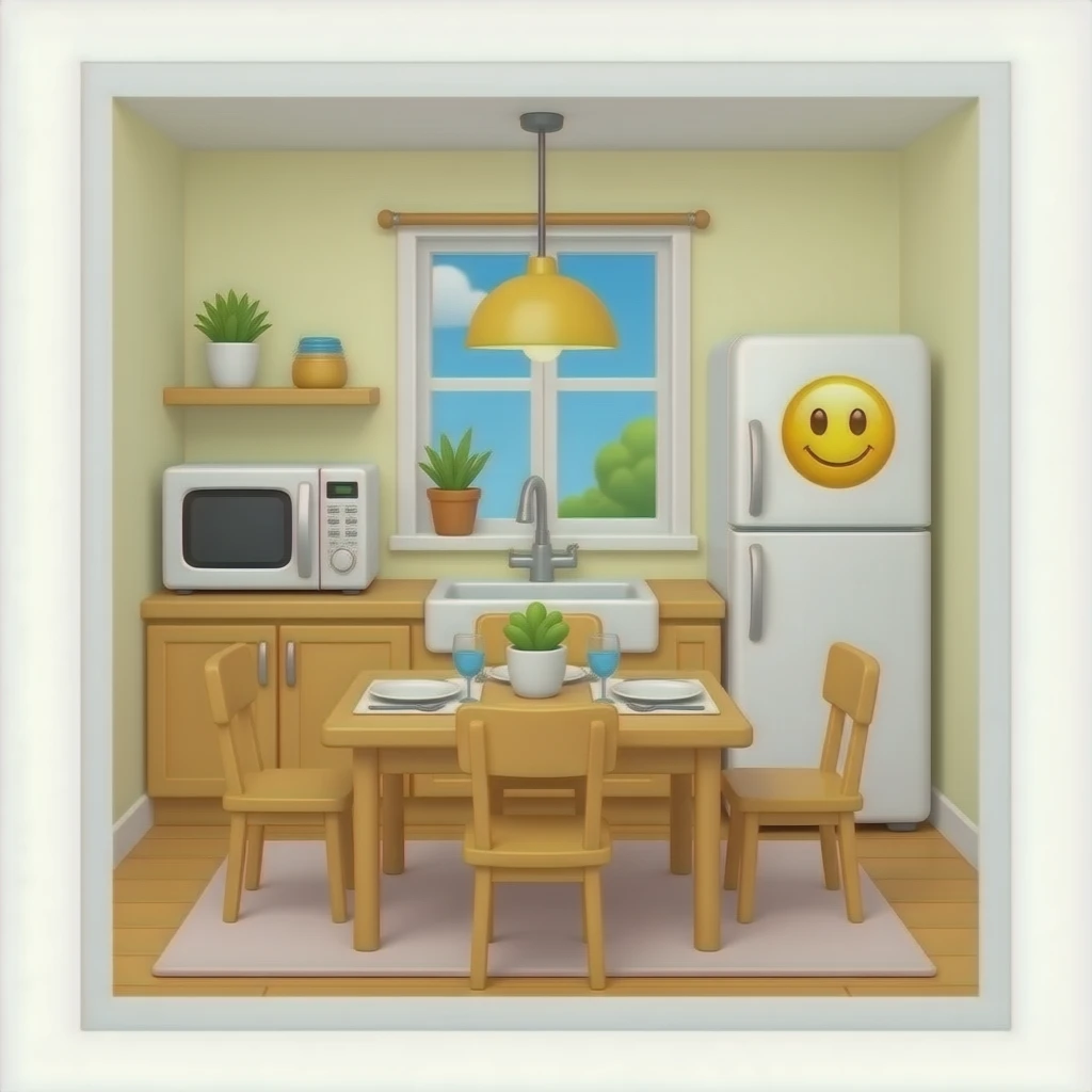 dining room cute clean smiley emoji microwave fridge inside smiley cute emoji