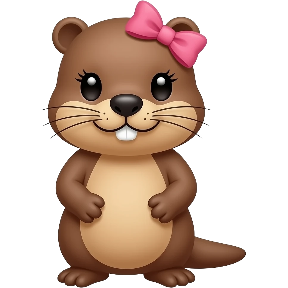 platypus cute long lashes on top of head  pink bow emoji