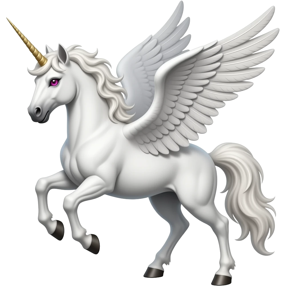 strong pegasus with pink eyes emoji