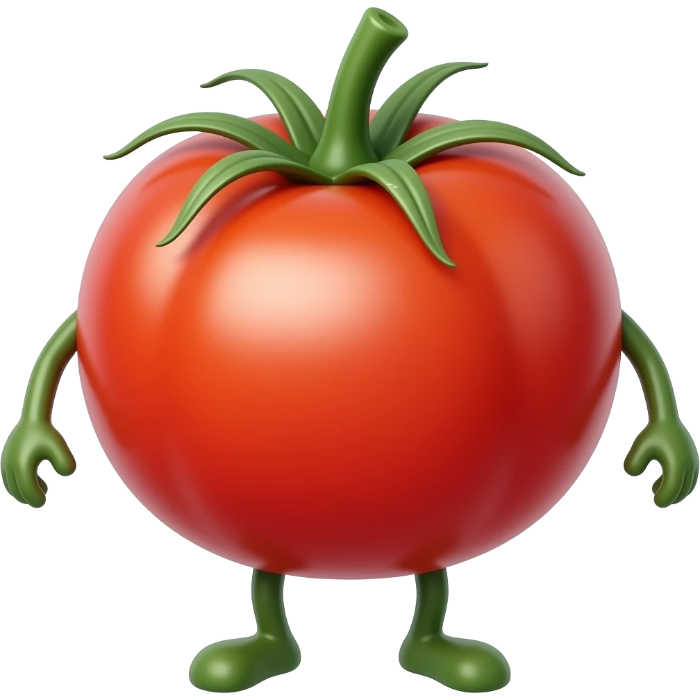 tomato with arm and leg emoji