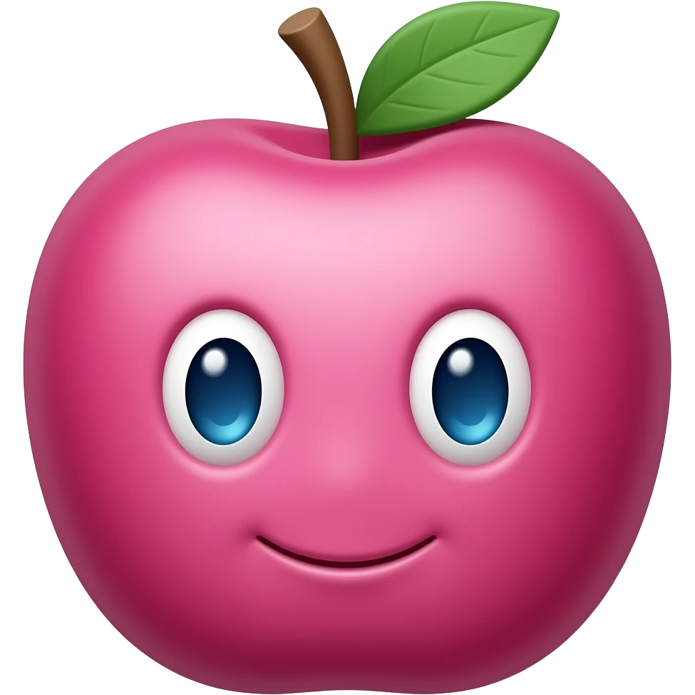 emoji tipo apple sin numeros ni logos, de color rosado emoji