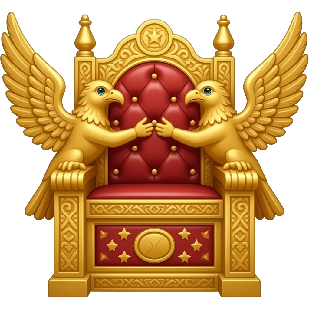 facing the the ark of the covenant is the Seat of Yeshua's Throne. make the Left Wing of The Cherubim on the left touch the right wing of the cherubim on the right as the Backrest of the Ark being His Throne, "Chair" emoji
