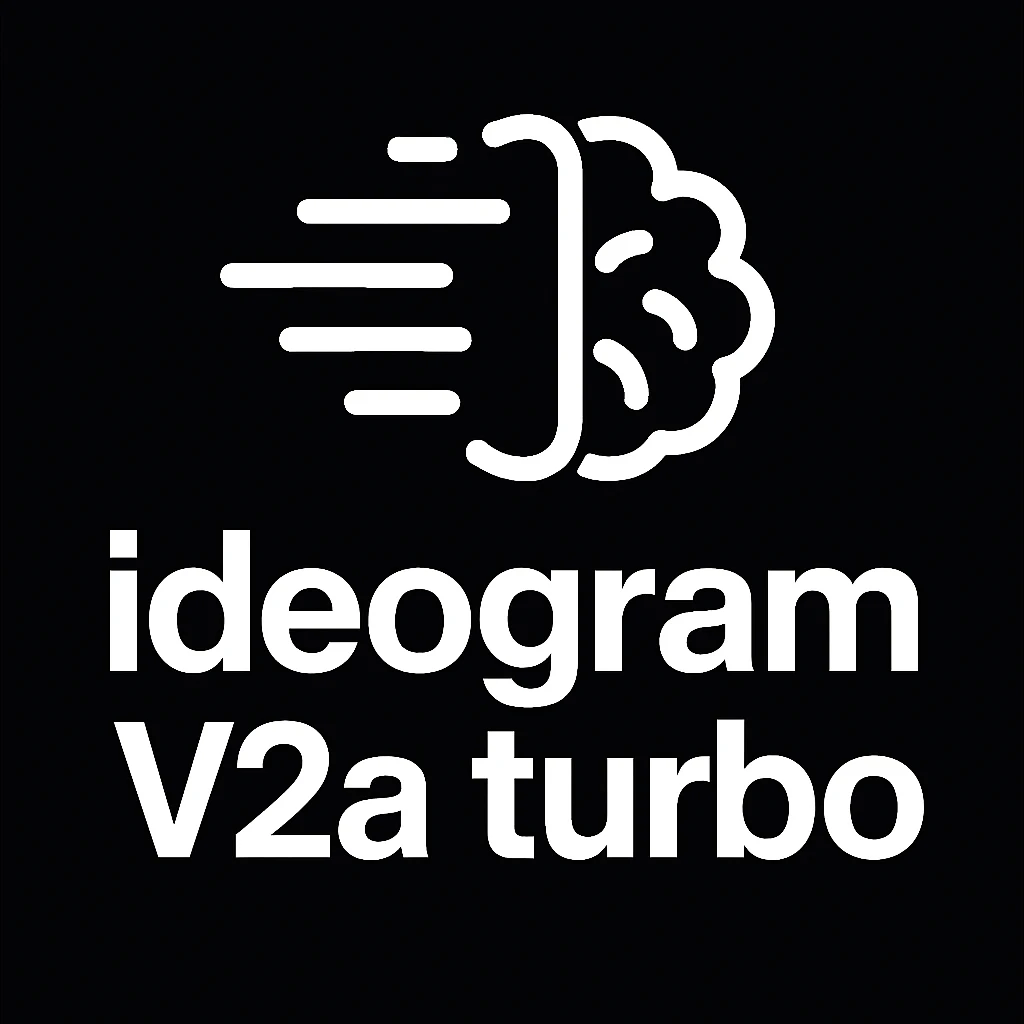 recreate this logo with text of "ideogram V2a turbo", MAKE IT FIT IN SQAURE  emoji