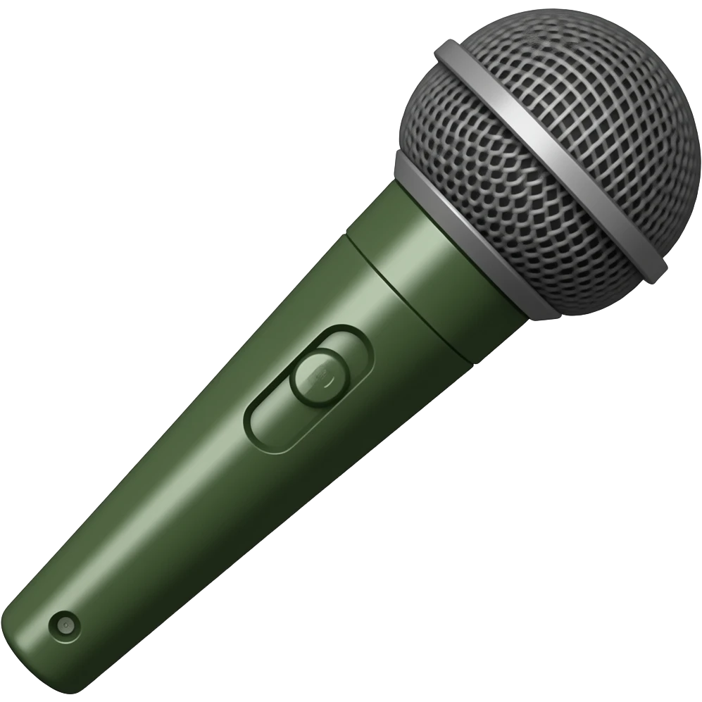 dark olive green microphone emoji