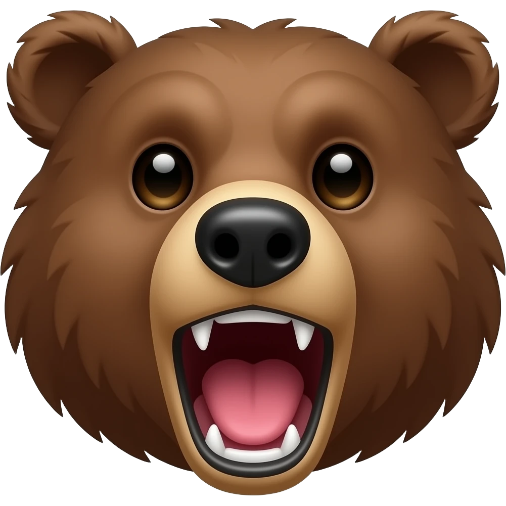 roaring bear face emoji