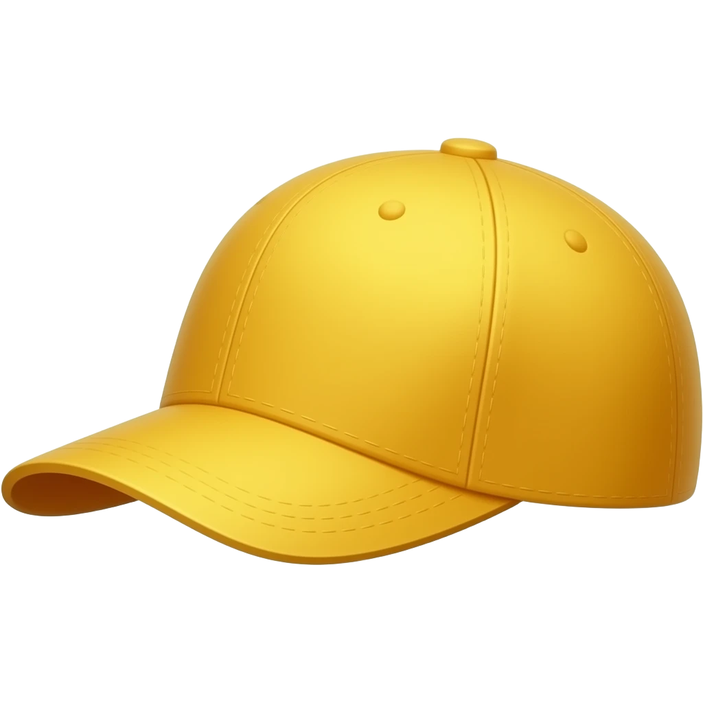 vibrant yellow color cap side view emoji