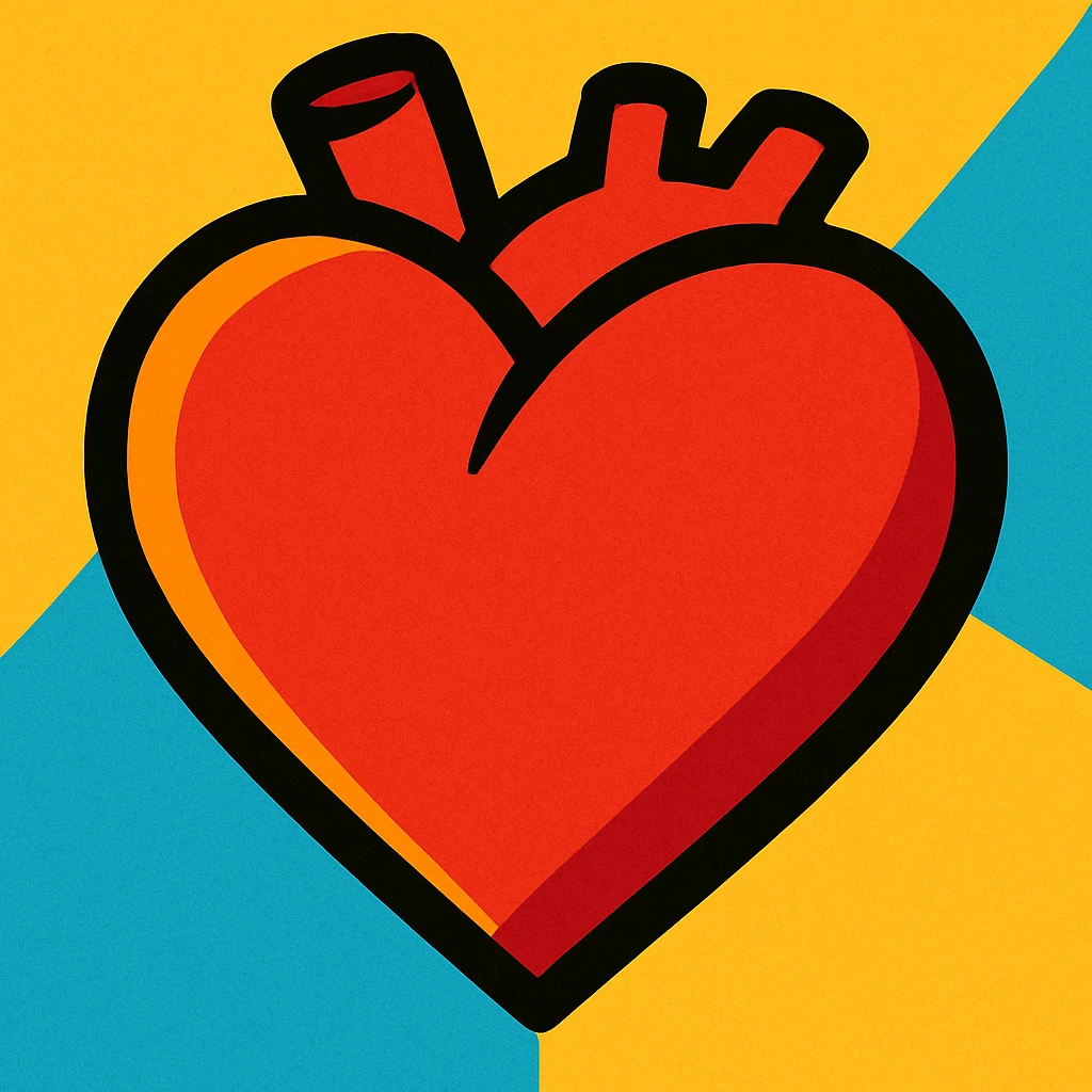 heart, vibrant cartoon style emoji