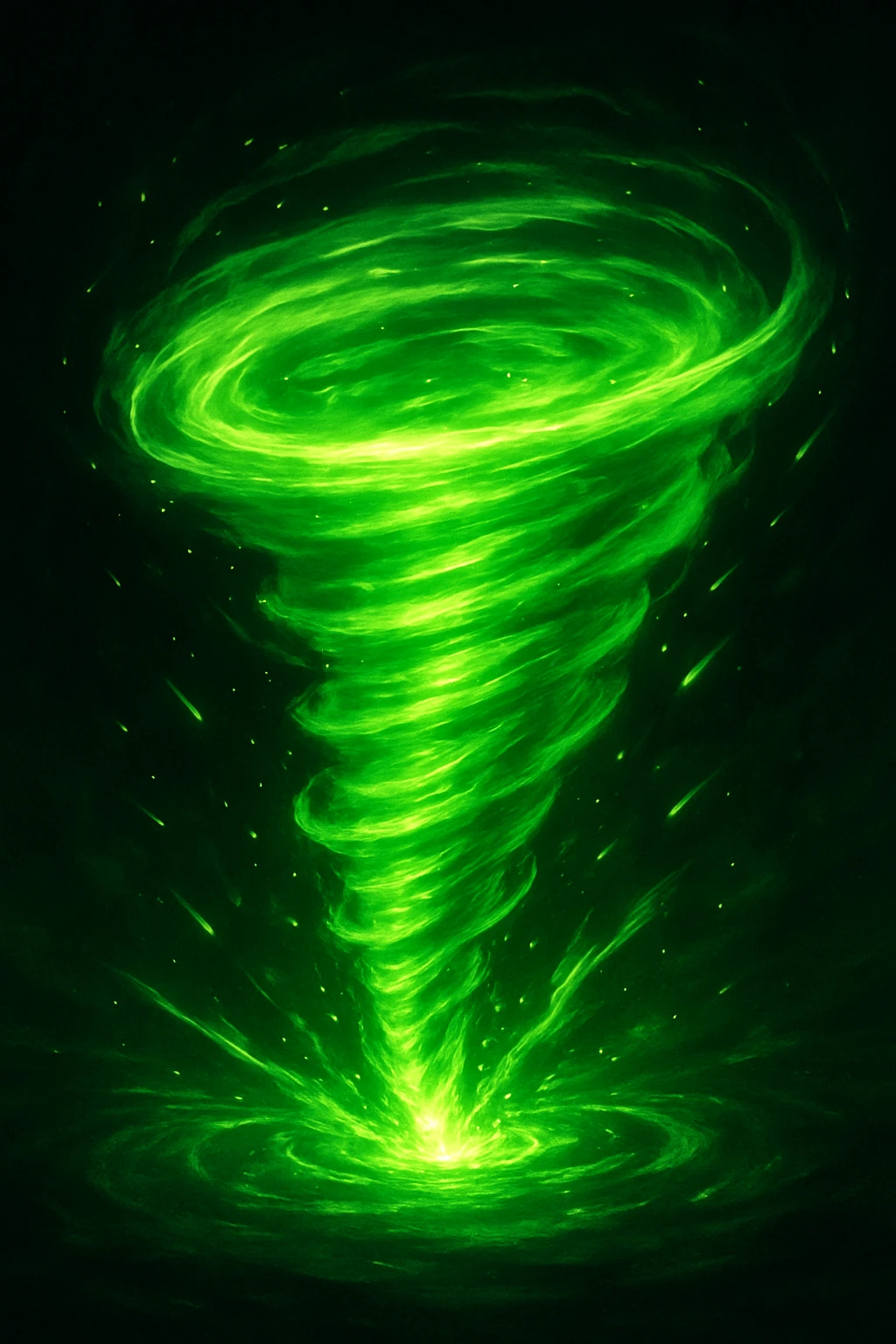 a green spinjitzu tornado, swirling energy, dynamic motion, inspired by ninja powers emoji
