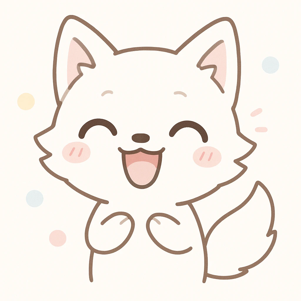 white anime wolf laughing, expressive face, clean background emoji
