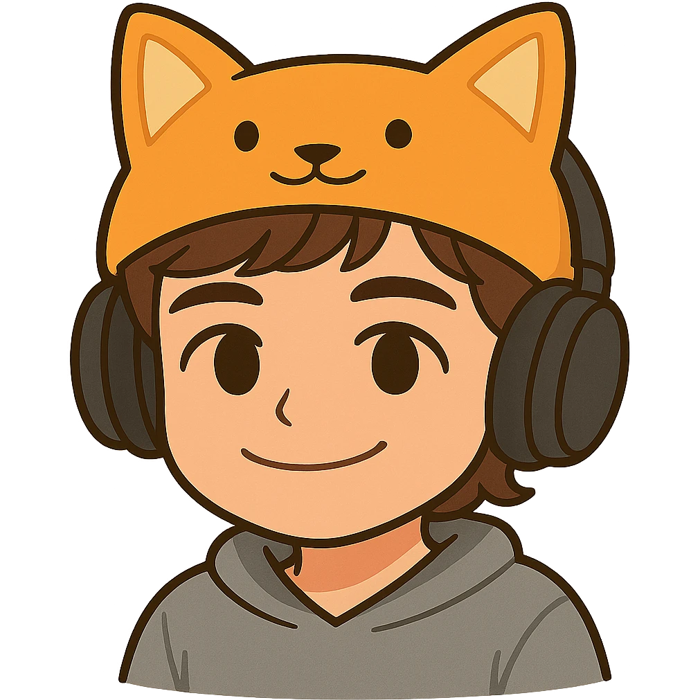 Transform this character into chibi stickers style, streamer wearing a Kaytan beanie, joyful expression, transparent background, keep the facial resemblance from the photo. emoji