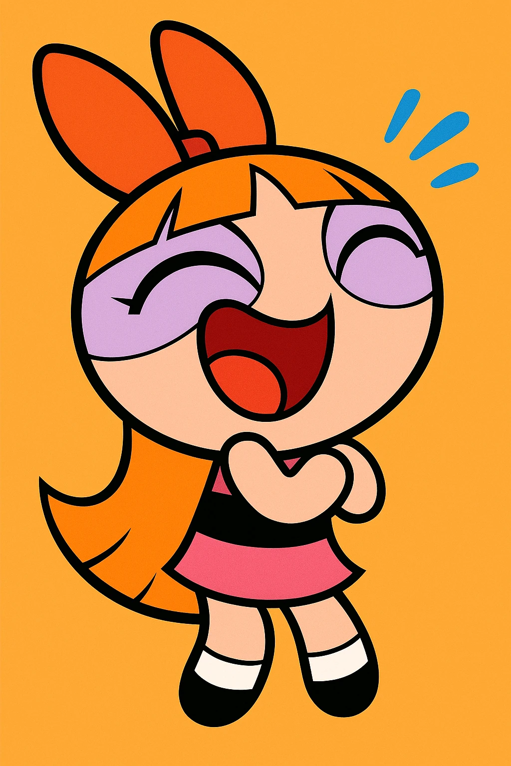 Powerpuff Girls character with a laughing emotion, cartoon style, vibrant colors emoji