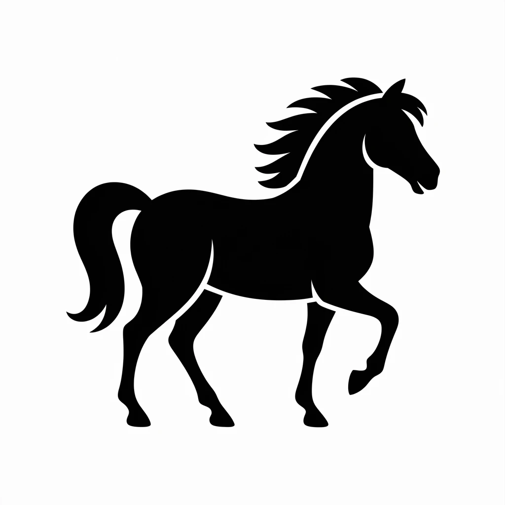 Pony icon black silhouette emoji