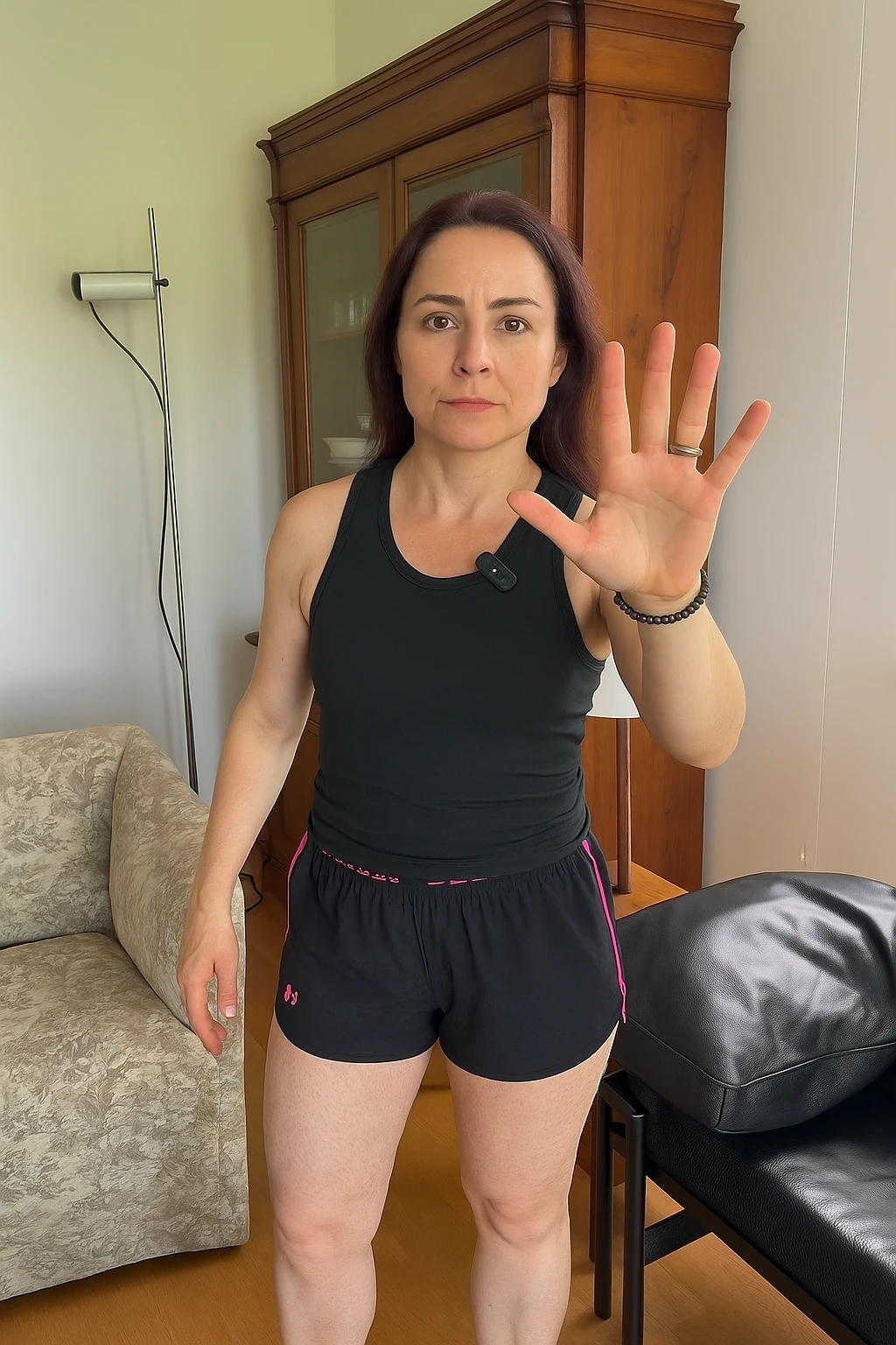 Donna con cellulite sulle cosce emoji