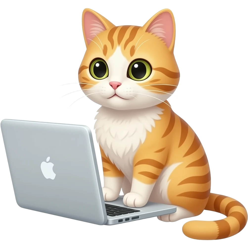 A cat working at a laptop emoji