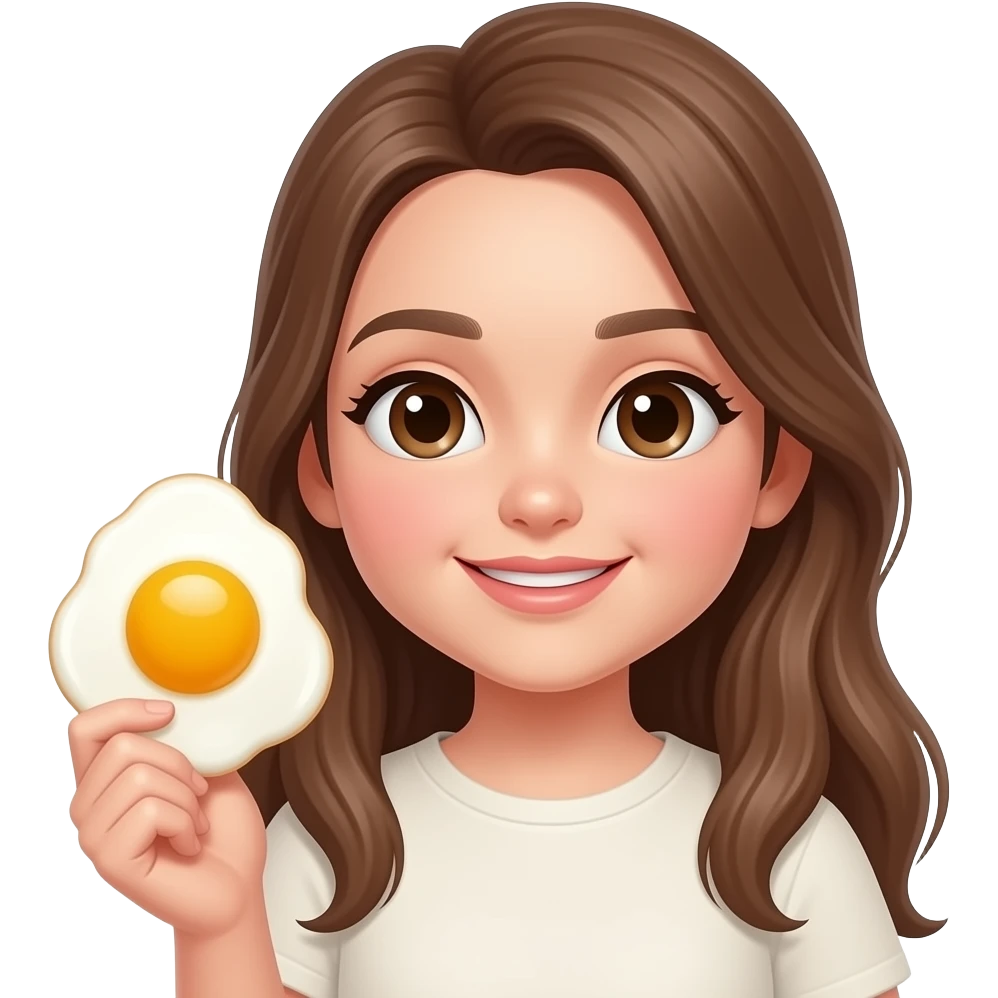fried egg with a girl holding it emoji