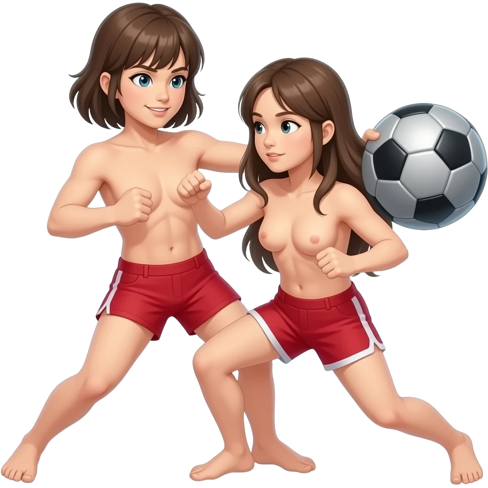 Naked girl fighting emoji