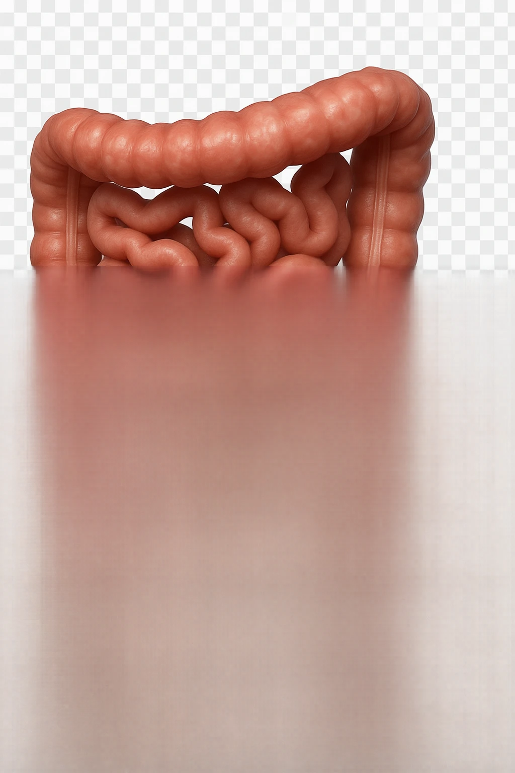 Realistic medical image of microscopic parasites leaving the intestines after taking natural kinesiological drops, symbolizing detox and cleansing. emoji