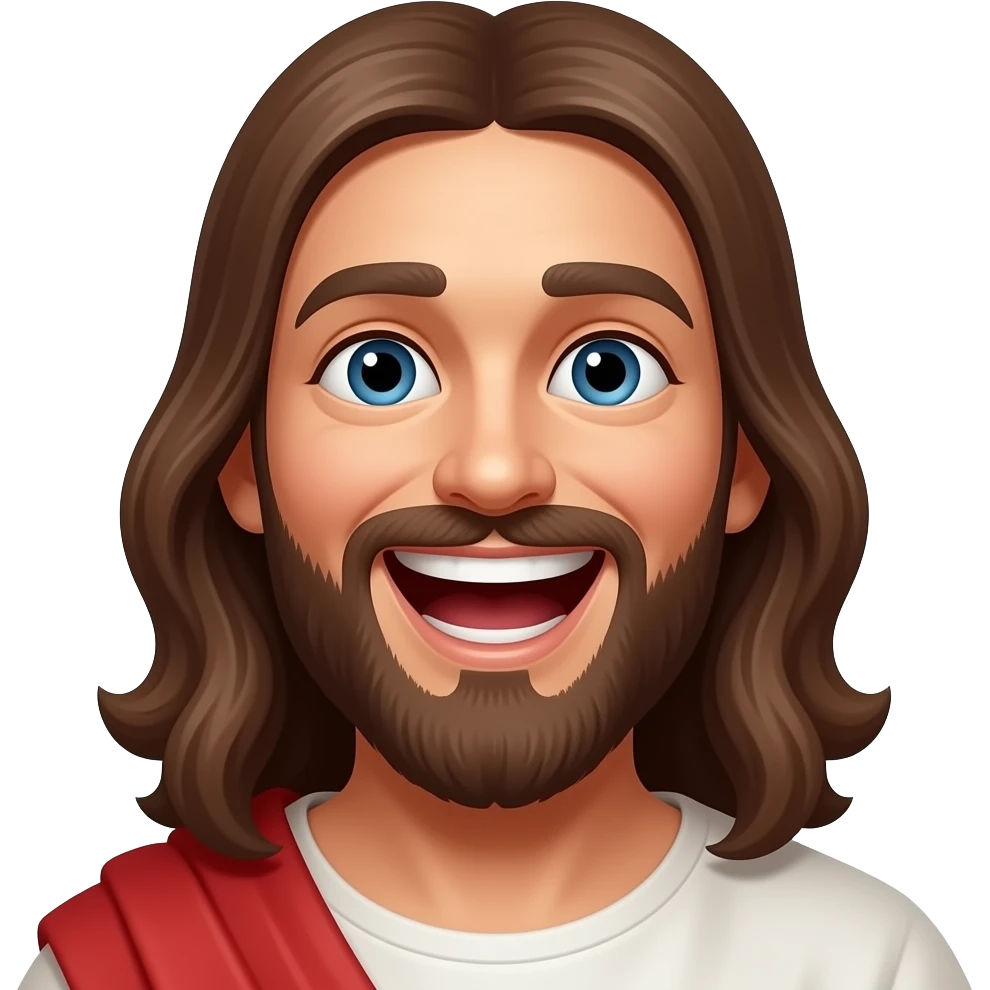 Laughing Jesus hysterically and the night sky filled with stars emoji