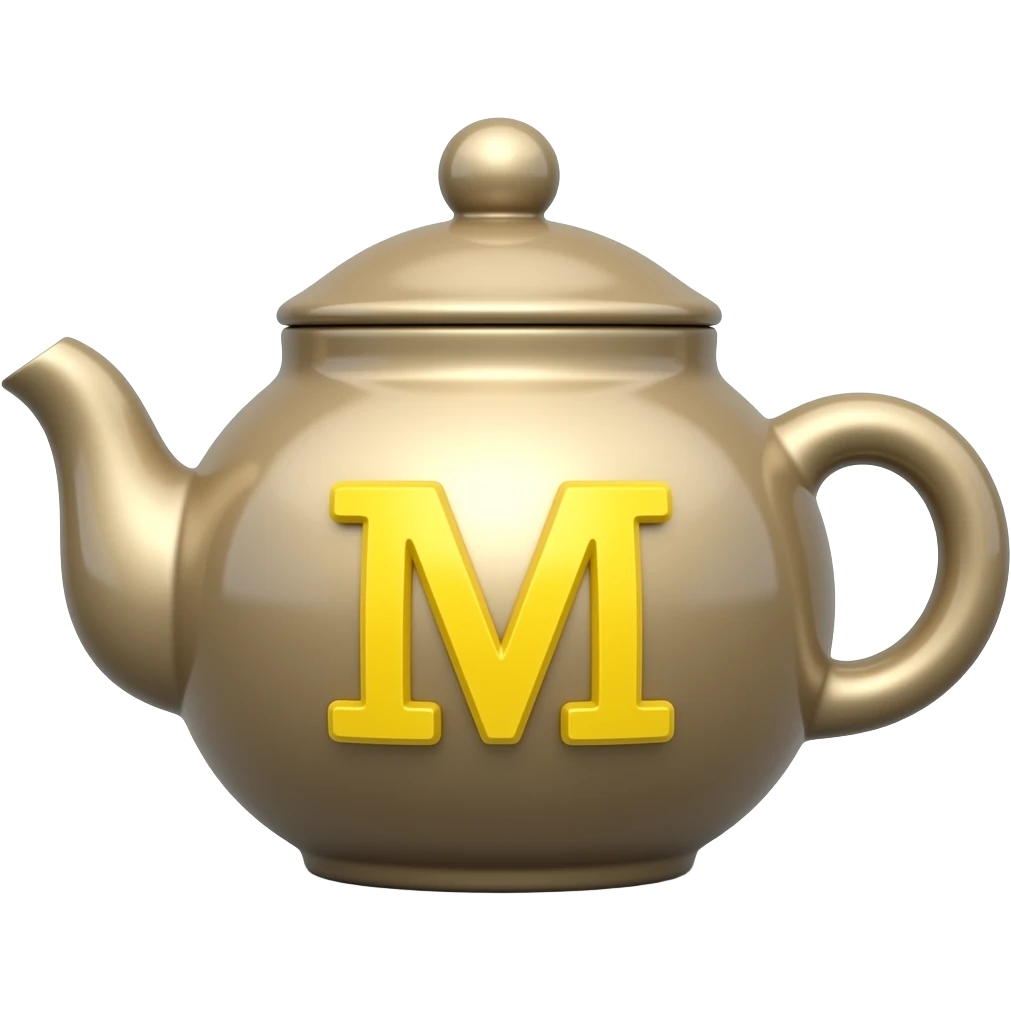 teapot with a big M on it emoji