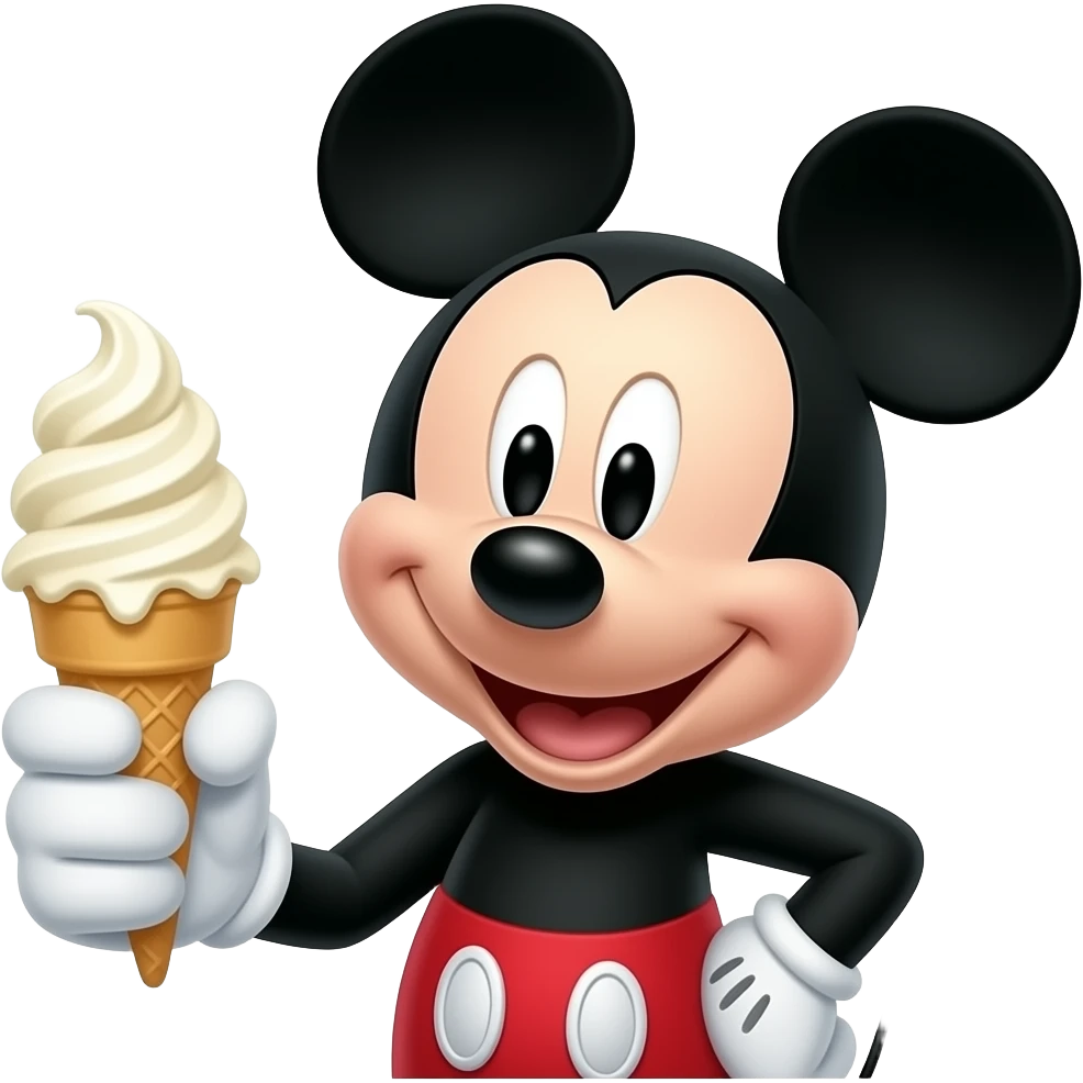 Mickey mouse mmm ice cream emoji