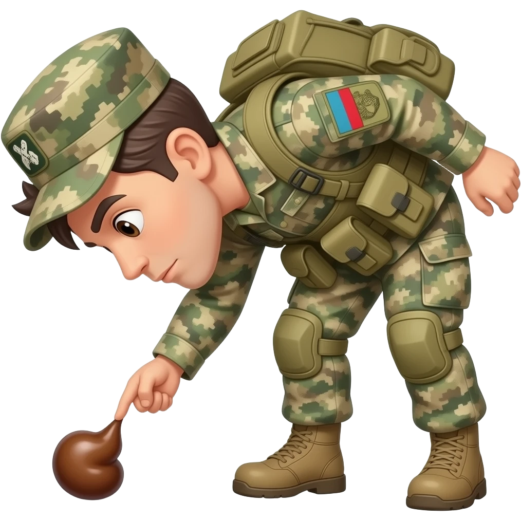 Marine in camo pooping in the woods emoji