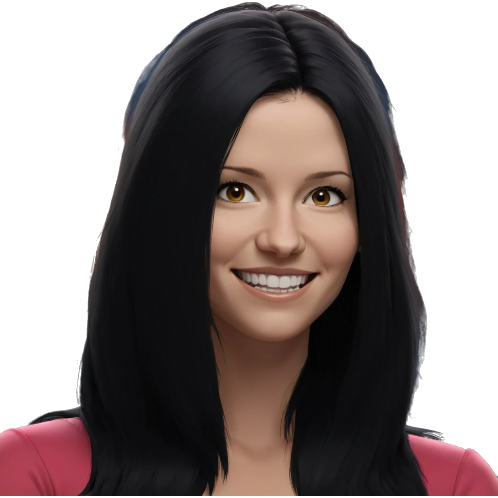 smiling girl with black hair emoji