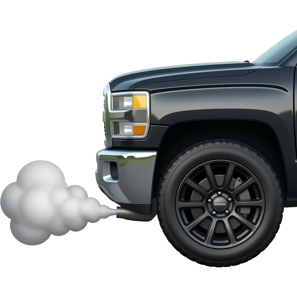 Black Duramax diesel truck blowing smoke out of the exhaust and black wide rims emoji