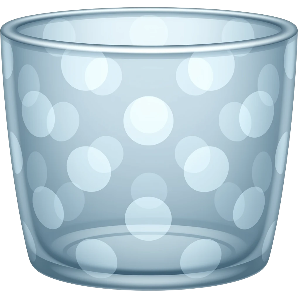 Empty big Glas with Big dotts emoji