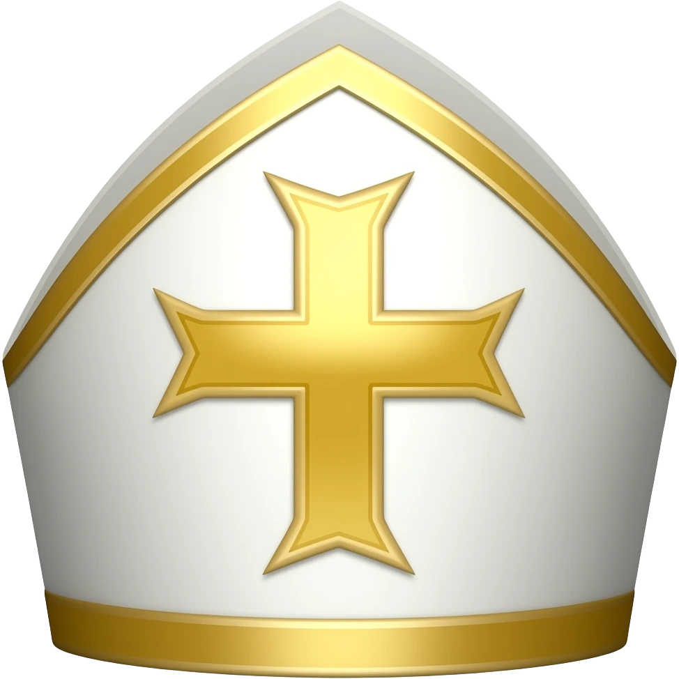Pope's white with gold ornament mitra. emoji