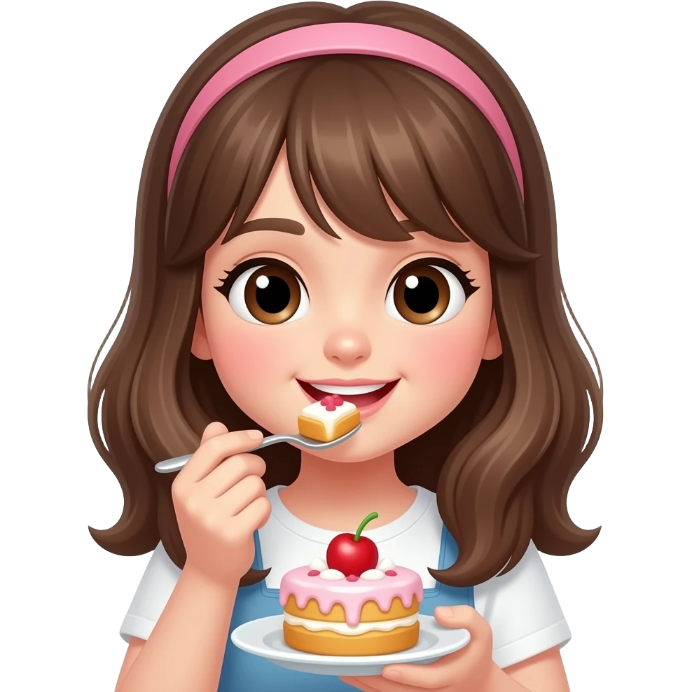 Desseert eating girl emoji
