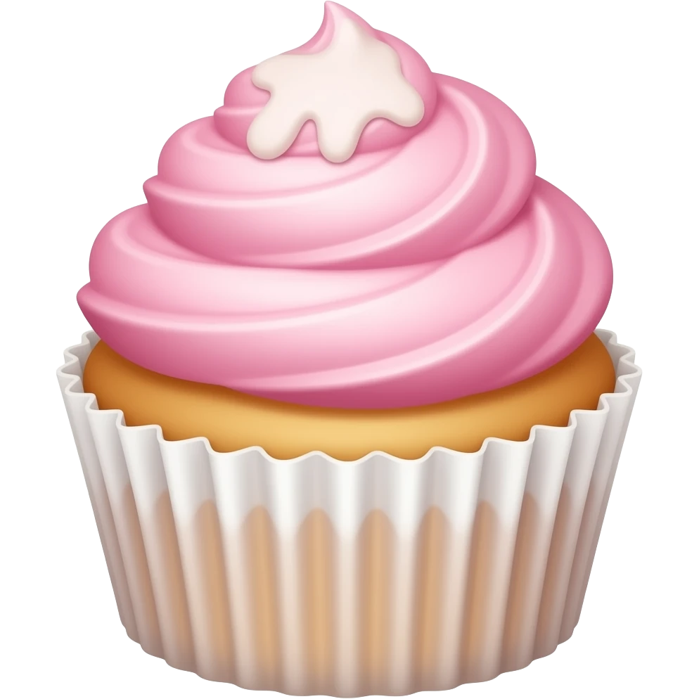Cupcake with pink icing emoji
