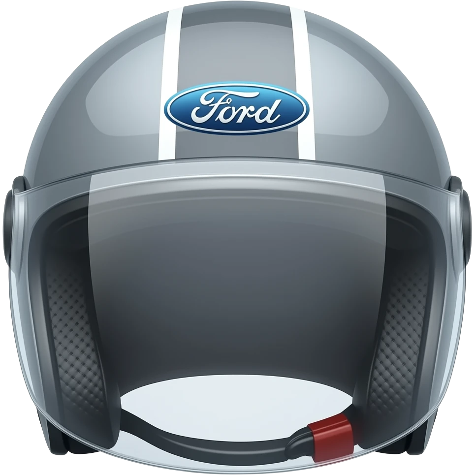 Change helmet with 12 on the front standing next to marsh gray colored 2025 ford emoji
