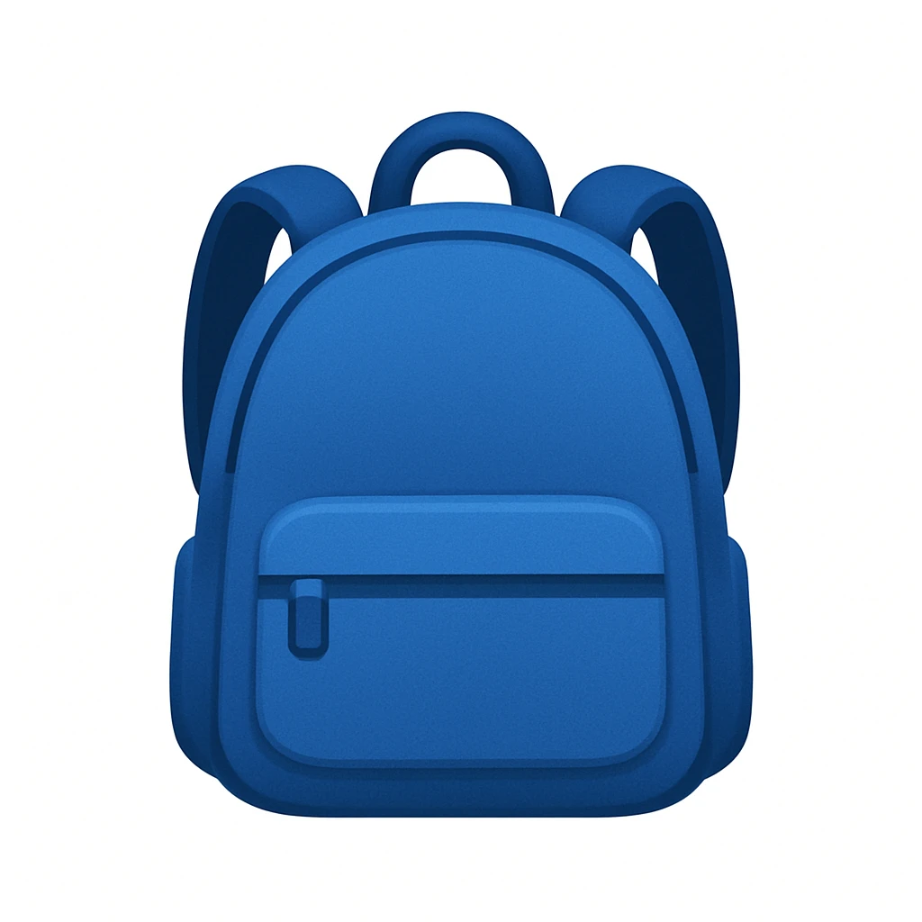 blue backpack emoji emoji