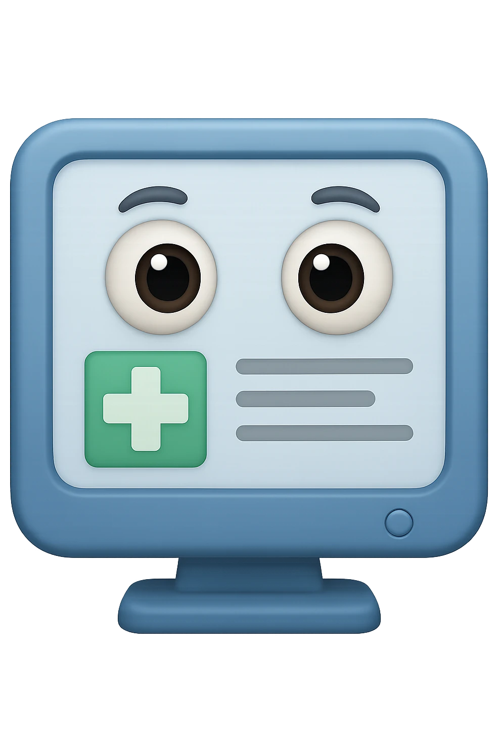 emoji 3d stile iphone di schermo di pc medico con occhi 3d emoji