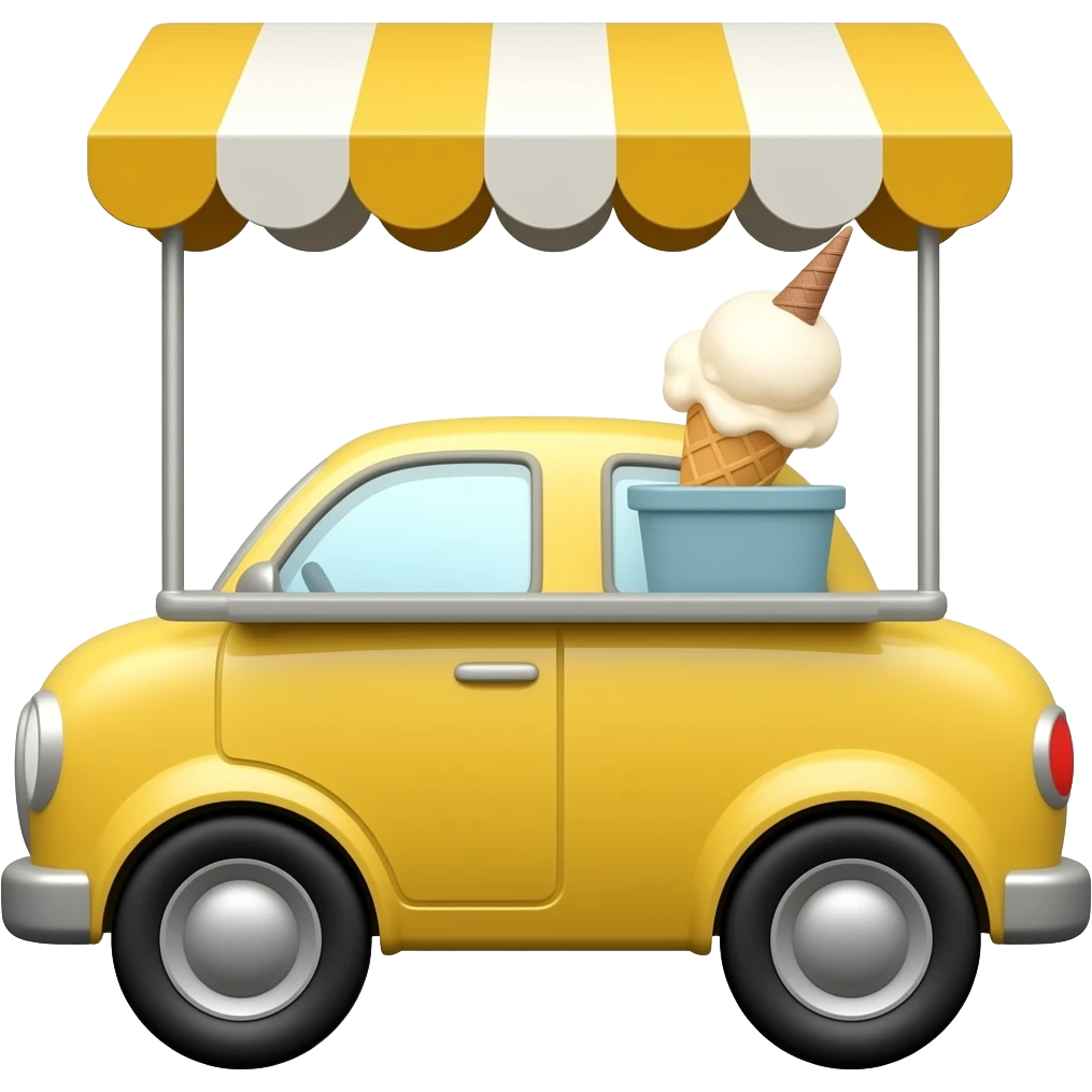 yellow ice cream cart emoji