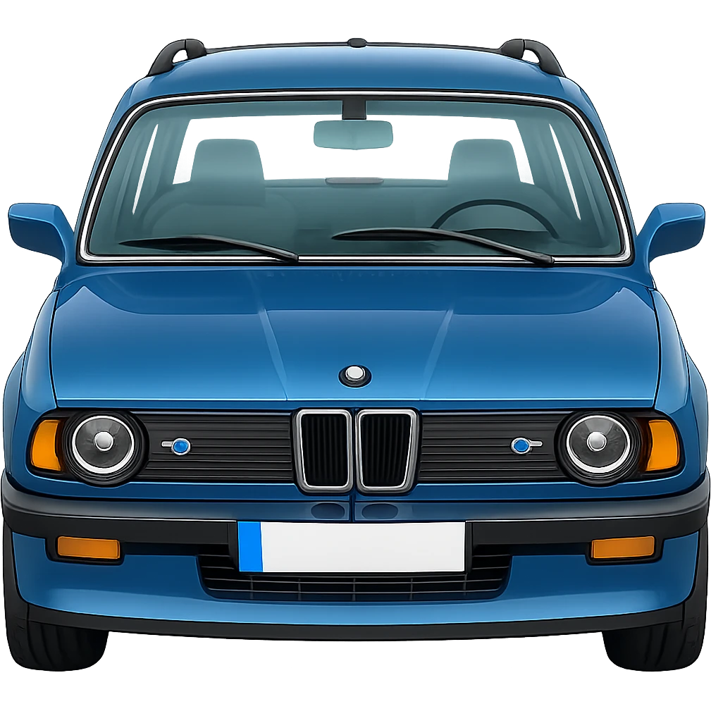 Make the car blue, keep the original style, no background. emoji